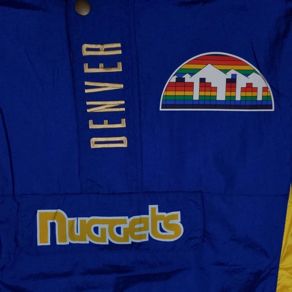Denver Nuggets Mitchell & Ness NBA Small Windbreaker Jacket‎ Blue Yellow NWT